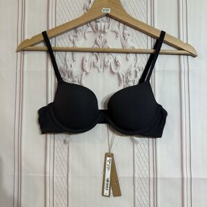 Skims Fits Everybody Push Up Demi Bra Onyx Black  Size 32A NWT $58
